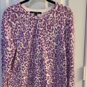 Chadwick’s purple and ivory cardigan